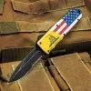 Don't Tread On Me OTF Automatic Knife And Sheath - Stainless Steel Blade, 3D-Printed Metal Handle, Pocket Clip