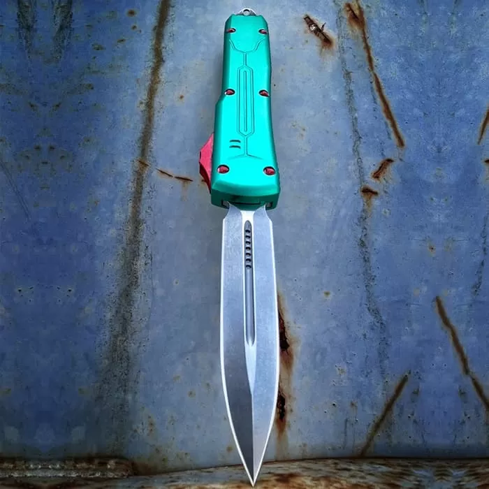 Interstellar OTF Automatic Knife And Sheath - Stainless Steel Blade, Aircraft-Grade Aluminum Handle - Length 8 3/4"