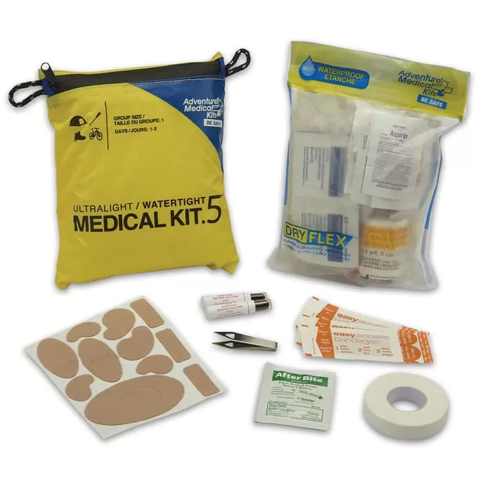 Adventure Medical Kits Adventure Ultralight Watertight .5 Medical Kit - Variety Of First Aid Supplies, Lightweight And Water-Resistant Bag
