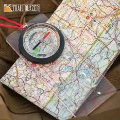 Trailblazer Map Compass - Lightweight, Compact, Clear Plastic Base, Integrated Magnifier, Neck Lanyard - Dimensions 5 1/2”x 2 1/2”