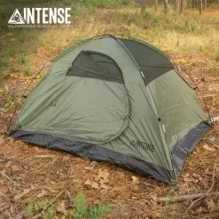 Intense Two-Person Dome Tent - OD, Door Awning, Rainfly, Rip-Resistant Polyester Shell, Fiberglass Pole Frame, Carry Bag - Dimensions 7'x 5'x 4'