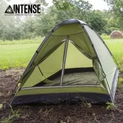 Intense Ultra-Light Two-Person OD Dome Tent - 180T Polyester Construction, PA Coating, Fiberglass Poles, Polyethylene Groundsheet
