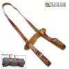 Trailblazer Shoulder Strap Blanket Carrier - Buffalo Leather Construction, Brass Buckles And Hardware