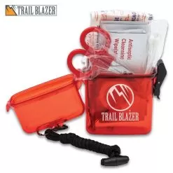 Mini Water-Resistant First Aid Kit - 66 Pieces, Hard Plastic Case, Lanyard And Carabiner