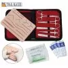 Trailblazer Practice Suture Kit - Stainless Steel Tools, Sutures, Single-Use Blades, Silica Gel Imitation Skin, One Pair Latex Gloves