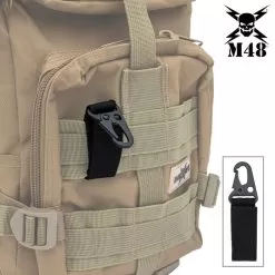 M48 MOLLE Webbing Clip - Nylon Webbing And Velcro Construction, Steel Carabiner-Style Clip - Length 4"