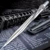 Grey Titanium Spiral Dagger With Sheath - Stainless Steel Construction, Quad-Edged Blade, Hidden Compartment - Length 16 1/2”