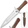 Fur Trader Toothpick Knife With Sheath - Stainless Steel Blade, Wooden Handle, Brass Pins And Lanyard Hole - Length 14 3/4”
