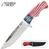 Timber Wolf Trump 2024 Knife And Sheath - 3Cr13 Stainless Steel Blade, Wood And Acrylic Handle - Length 10 3/4”