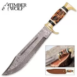 Timber Wolf Golden Stag Bowie Knife