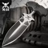 M48 Fang I Tactical Push Dagger And Sheath - Cast Stainless Steel Blade, Black Oxide Coating, TPR Handle - Length 7 3/8”