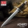 Honshu Crusader Quillon Dagger With Sheath - 1060 Carbon Steel Blade, Injection-Molded TPR Handle, Cast Steel Pommel - Length 18 5/8”