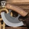 Bushmaster Wilderness Ulu Knife And Sheath - 1095 High Carbon Steel Blade, Hardwood Handle, Brass Pins - Length 4 4/10”