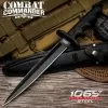 Combat Commander V42 Stiletto Dagger And Sheath - 1065 Carbon Steel Blade, Cast Aluminum And TPR Handle