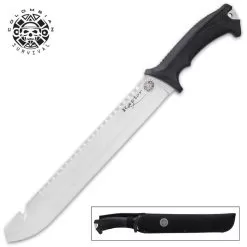 Colombian Raptor Black Machete And Sheath - 3Cr13 Stainless Steel Blade, ABS Handle, Lanyard Hole - Length 18”