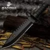 USMC M-9 Bayonet And Sheath - Stainless Steel Blade, Non-Reflective Finish, Sawback Spine, TPU Handle With Bayonet Clip - Length 12”
