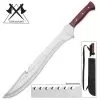Tomahawk Razorback Full Tang Machete With Nylon Shoulder Sheath - Genuine Heartwood Handle, Sawback Serrations - 21 1/4" Length