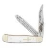Salvation Pearl Trapper Pocket Knife - Stainless Steel Blades, Faux Pearl Handle Scales, Nickel Silver Bolsters - Closed 4”