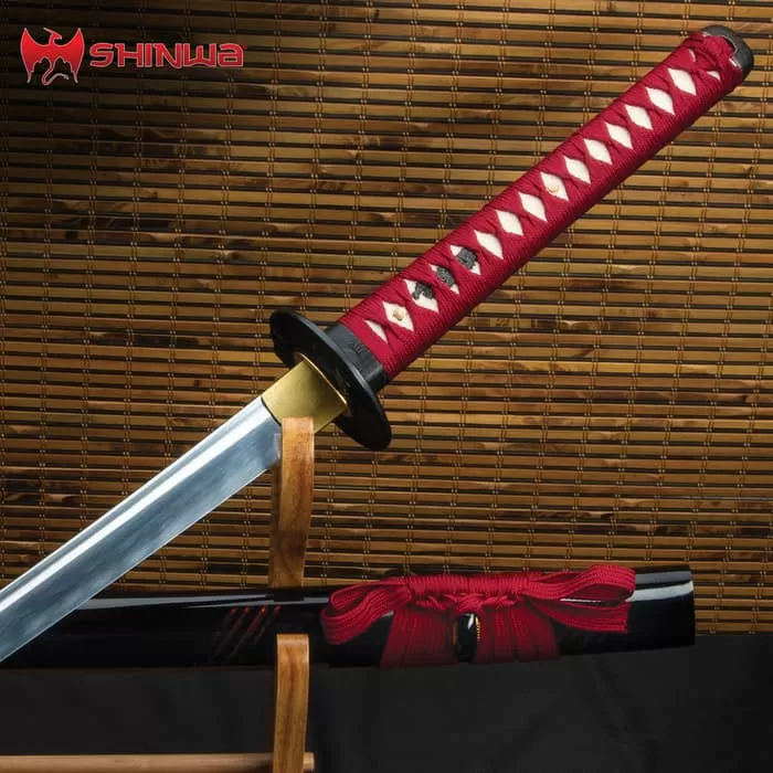 Shinwa Demon Daimyo Katana And Scabbard - 1045 Carbon Steel Blade, Hardwood Handle, Genuine Rayskin - Length 40β