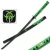 Zombie Hunter Green Katana And Scabbard - Carbon Steel Blade, Wooden Handle, Metal Tsuba - Length 40 1/2”