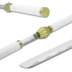 Anime Reaper Shirasaya Sword And Scabbard - Stainless Steel Blade, Wrapped Handle, Metal Alloy Fittings - Length 43 1/2”