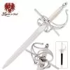 Classic Medieval Rapier Dagger With Scabbard - High Carbon Steel Blade, Bone Handle