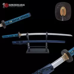 Sokojikara Elephant God Katana And Scabbard - 1095 Carbon Steel Blade, Clay-Tempered, Genuine Rayskin - Length 40”