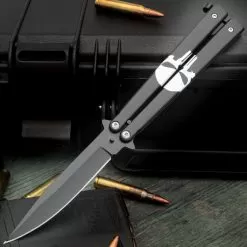 Executioner Butterfly Knife - Stainless Steel Blade, Stainless Steel Handle - Length 9"