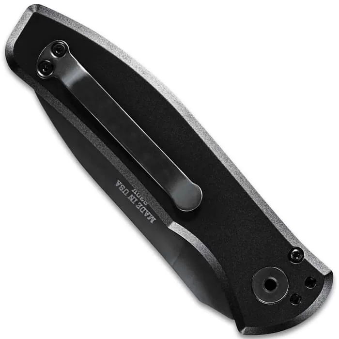 Gerber Black Empower Automatic Pocket Knife - S30V Stainless Steel Blade, Anodized Aluminum Handle, Pocket Clip - Length 8 2/5β - Image 2