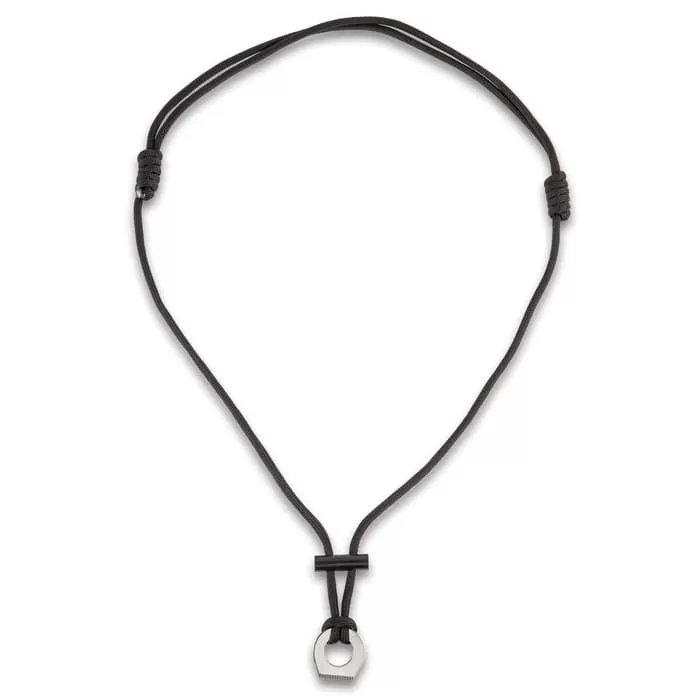 Trailblazer Firestarter Necklace - Paracord Construction, Stainless Steel Fire Striker, Ferro Rod - Length Adjusts Up To 19β - Image 2
