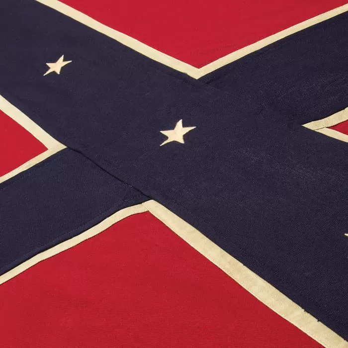 Antiquated Tea-Stained Cotton Confederate Battle Flag - Image 2