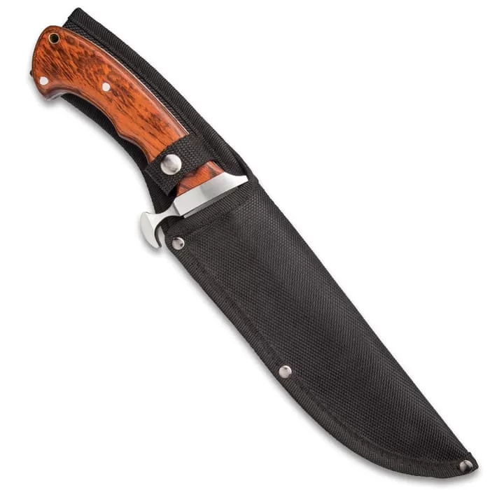 Ridge Runner Woodland Reverie Bowie / Fixed Blade Knife - Stainless Steel, Full Tang - Genuine Zebrawood - Nylon Sheath - Collecting, Field Use, Display And More - 13 1/4" - Image 2