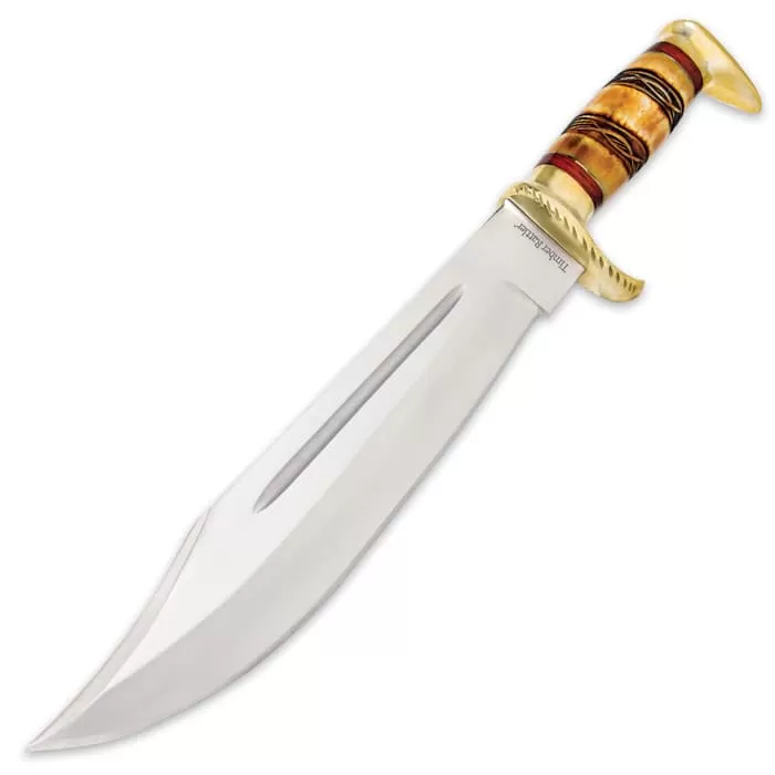 Timber Rattler Amarillo Skies Bowie Fixed Blade Knife Genuine Bone - Image 2