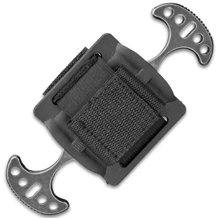 United Cutlery Undercover Stonewashed Twin Push Daggers With Sheath - One-Piece Stainless Steel Construction, Double-Edged - Length 3 3/4β - Image 2