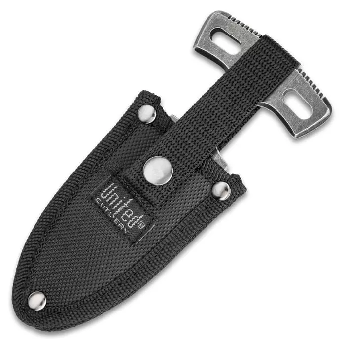 United Cutlery Undercover Stonewashed Magnum Push Dagger - One-Piece Stainless Steel Construction, Double-Edged Blade, No-Slip Grip - Image 2