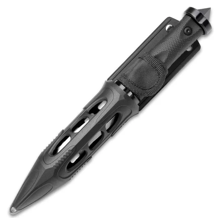 United Cutlery Cyclone Boot Knife With Custom Vortec Sheath - Cast Stainless Steel Blade, Piercing Point, Reinforced Nylon Handle - Length 10 1/2β - Image 2
