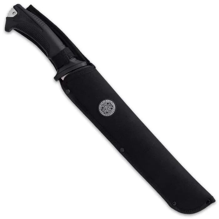 Colombian Raptor Black Machete And Sheath - 3Cr13 Stainless Steel Blade, ABS Handle, Lanyard Hole - Length 18β - Image 2