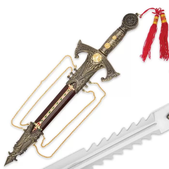 Legends In Steel Knights Templar Dagger With Sheath - Image 2