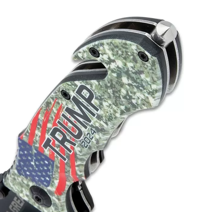 Trump 2024 Keep America Great Pocket Knife - Stainless Steel Blade, Assisted Opening, 3-D Printed Handle, Seatbelt Cutter - Image 2