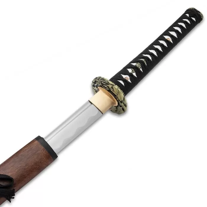 Shinwa Woodland Grove Katana And Scabbard - High Carbon Steel Blade, Cord-Wrapped Handle, Cast Metal Tsuba - Length 39 1/4β - Image 2