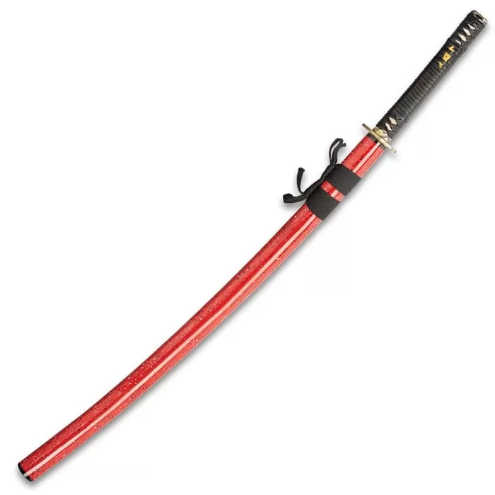 Shinwa Dogwood Flower Katana With Scabbard - 1045 Carbon Steel Blade, Cast Metal Alloy Tsuba, Brass Habaki, Genuine Rayskin - Length 39 1/2β - Image 2