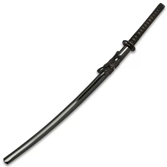 Shinwa HellFyre Damascus Royal Warrior Katana - Hand-Forged Damascus Steel Blade, Hardwood Handle, Black Cord Wrap - Image 2