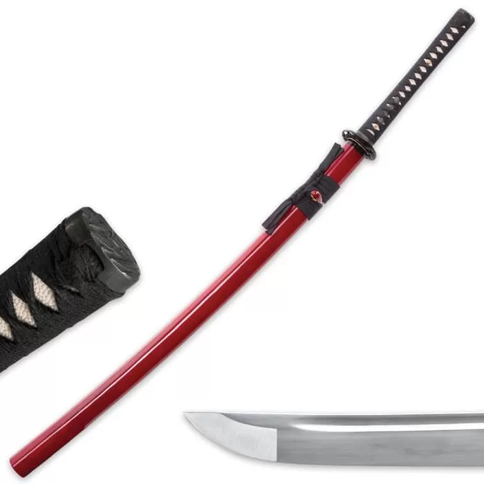 Musashi Clay Tempered 1060 Carbon Steel Katana Sword - Image 2