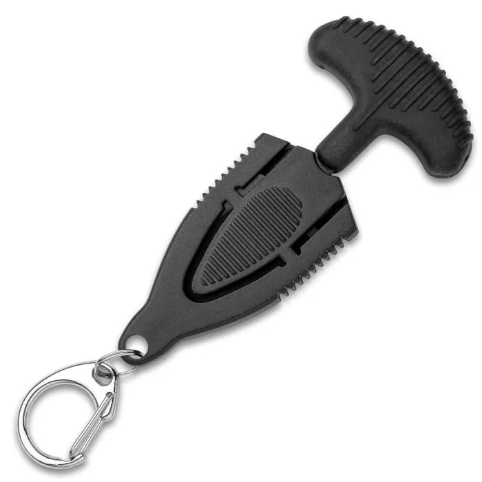 Combat Commander Mini Black Push Dagger - Sheath Has Keyring And Clip - Serrated Blade - 2 3/4β Length - Image 2