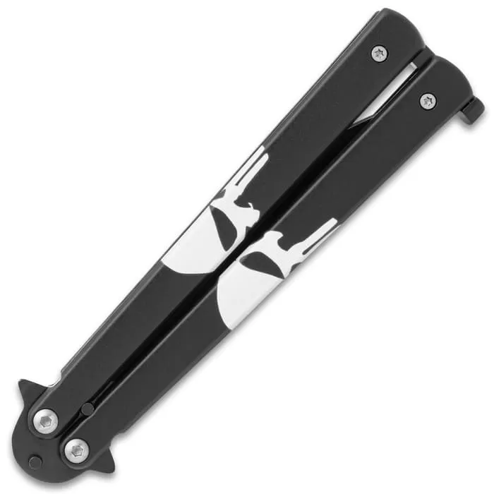 Executioner Butterfly Knife - Stainless Steel Blade, Stainless Steel Handle - Length 9" - Image 2
