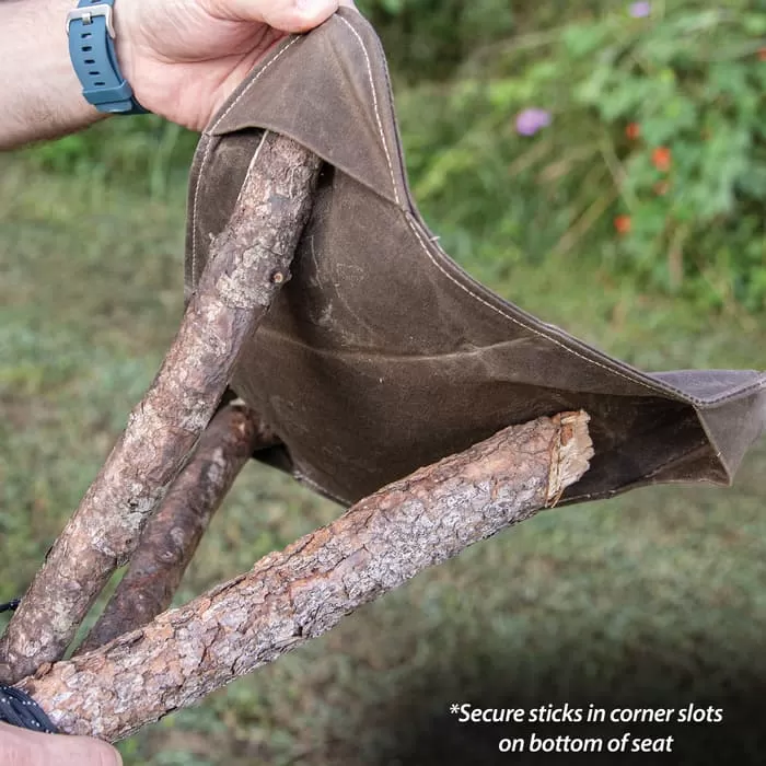 DIY Camping And Survival Stool Seat - Canvas Construction, Reinforced Stitching - Dimensions 13 1/4"X14 3/4" - Image 3