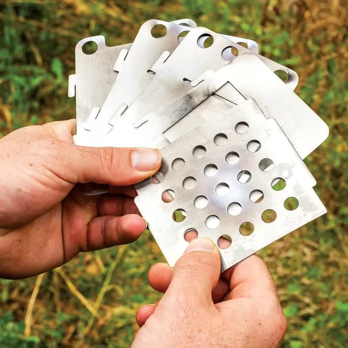 Trailblazer Ultralight Folding Camp Stove With Pouch - Solid Stainless Steel Construction, Breaks Down Into Pieces - Dimensions 4 1/4βx 3 1/2β - Image 3