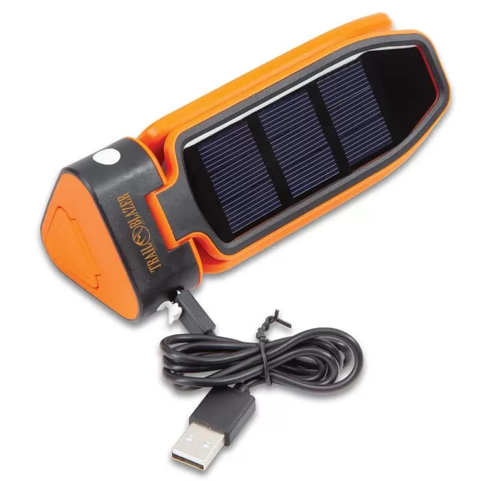 Trailblazer Tri-Folding Solar Camping Light - 18 LEDs, Built-In Battery, Micro USB Charging Cable, Tough ABS Construction, Hanging Hook - Image 3