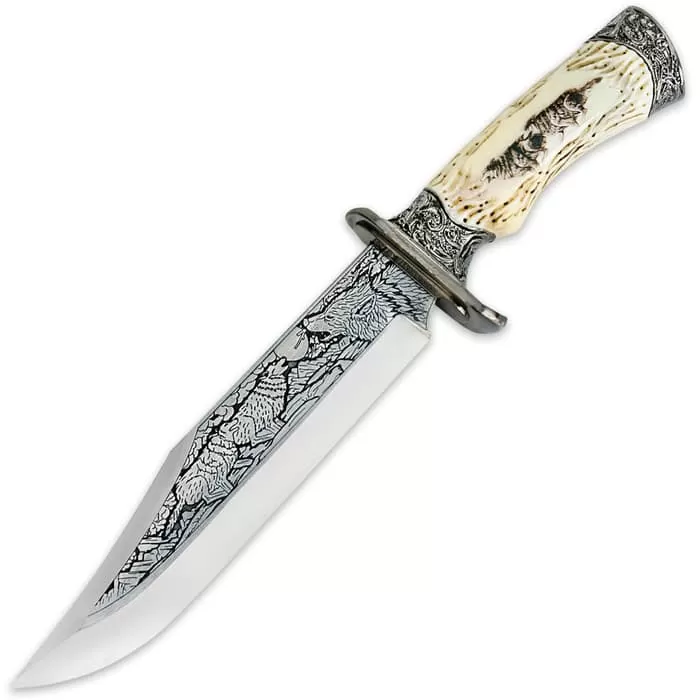Running Wolf Fixed Blade Knife With Display Box - Image 3