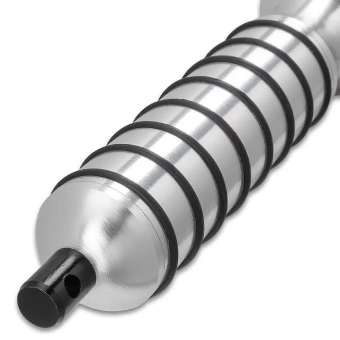 Grey Titanium Spiral Dagger With Sheath - Stainless Steel Construction, Quad-Edged Blade, Hidden Compartment - Length 16 1/2β - Image 3